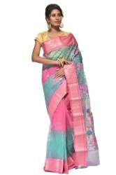 Designer Multi color Tussar silk Saree