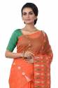 Designer Orange Jamdani saree thumb 1