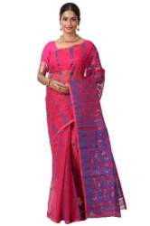 Designer Pink Dhakai Jamdani saree