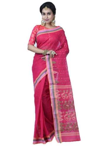 Designer Tant Pink Color saree by Adiohinimohankanjilal