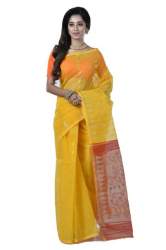 Fancy Yellow Jamdani saree 