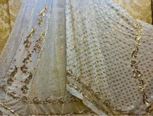 Party Wear White Chikankari Lehenga Choli 