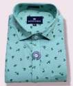 Turquoise Printed men Shirt 