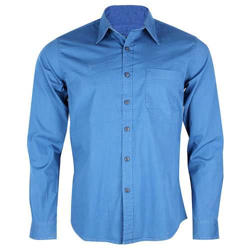 Shiny Blue Casual Shirt by Apuesto Apparels