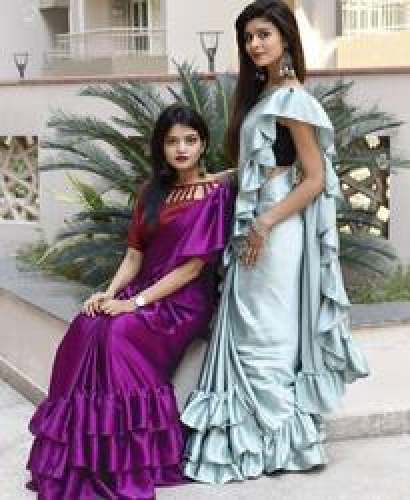 Designer Ruffle Saree by Sandhya Fashion