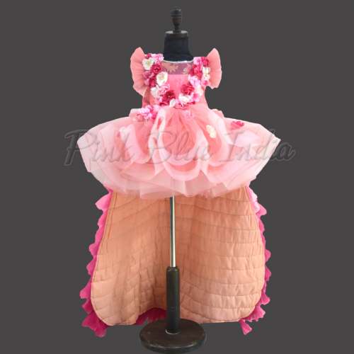 Pink Party Wear Gown for Girls by Pink Blue India