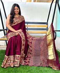 Fancy Ajrakh Modal Silk Saree For Women