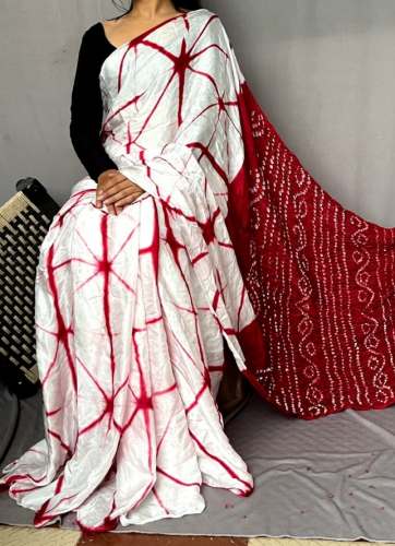 Fancy Shibori Print Silk Saree For Women by Arihant Bandhani