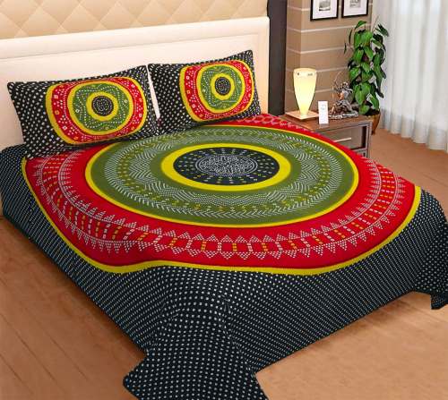 Cotton Rajasthani Indigo bedsheet  indian.