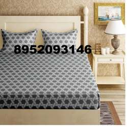 Double Bed Cotton Bedsheet Geometric Printed 