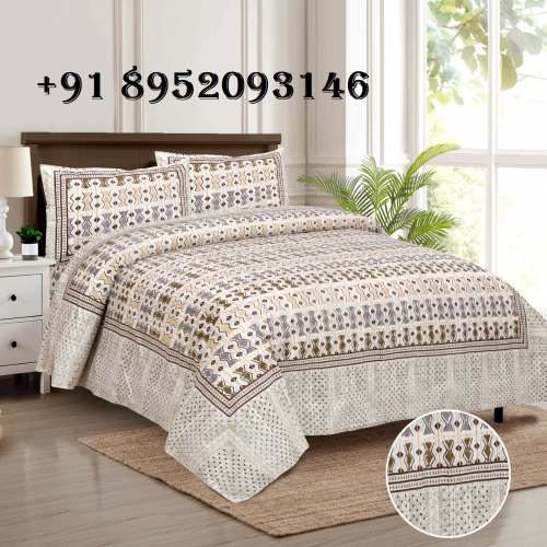 Double Bed Cotton Bedsheet King Size 100x108 Size