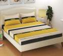 Double Bed Flat Bedsheet yellow & White