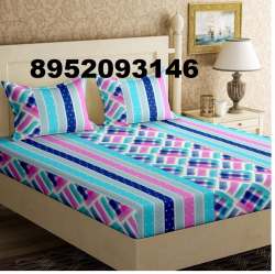 Double Bed Printed Cotton Bedsheet 90X100