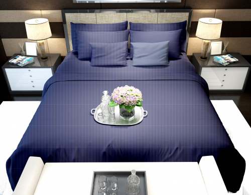 Hotel Bedsheet 90x100 Navy Blue
