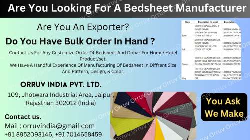 King-Size Cotton Bedsheets – Export Quality with Pillow Covers by Kanha Fashion