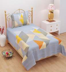 Single Bed Printed Bedsheet Sky Mix