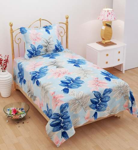 Single Bedsheet Dry Floral Blue Bedsheet