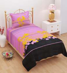 Single Bedsheet Printed Glace Cotton Bedsheet