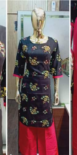 printed rayon kurti palazzo set by Ashutosh Sarees