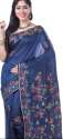 Navy Blue Pure Raw Silk Saree 