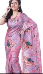 Pure Tussar Silk Saree Crafted Embroidery Work