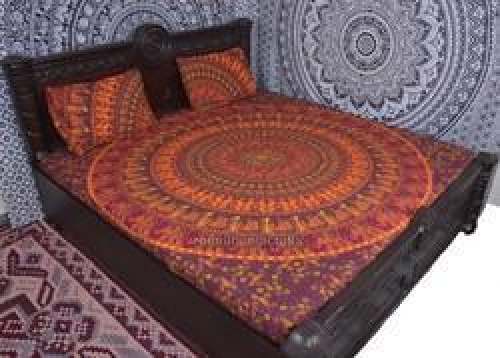 Cricle Of Elephant Mandala Duvet Cover by Reena Handicraft