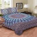Indian Blue Mandala Peacock Print Duvet Cover thumb 1