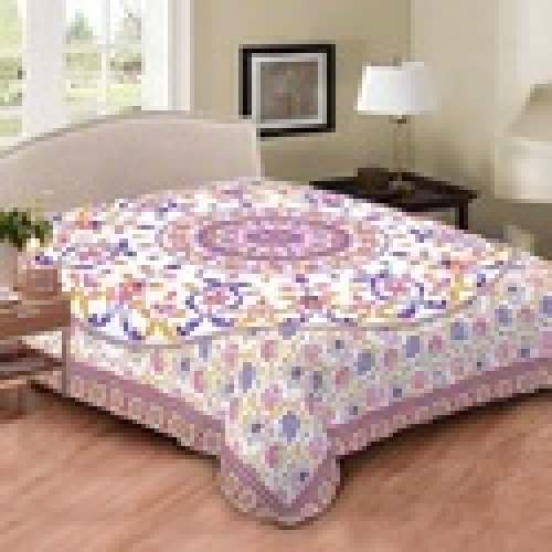 Indian White Floral Pot Design Print Duvet Cover