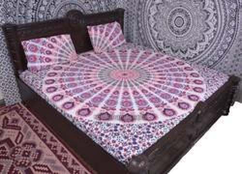  Peacock Mandala Duvet Cover by Reena Handicraft