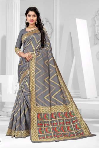 Fancy Soft Silk With Jacquard Border Saree