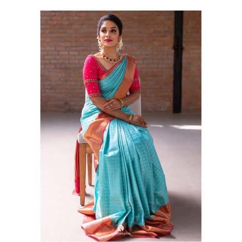 New Trendy Soft Silk Saree For Ladies by Shiv Textiles
