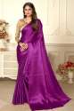 Pure Plain Japan Satin Saree At Wholesale Price thumb 3