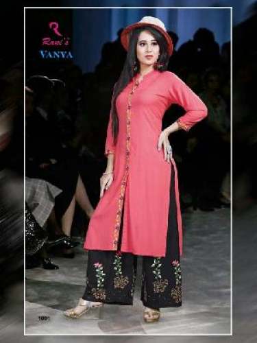 Embroidered Palazzo Kurtis   by Rv Creation