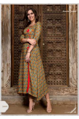 Printed long Kurtis  by Rv Creation