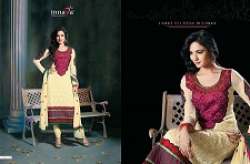 Round neck embroidery work suit