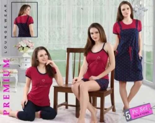 5 pcs night top suit