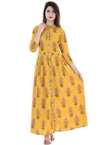 Block Printed Anarkali Kurtis