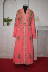 Arabic Pink Kaftan Abaya Dress