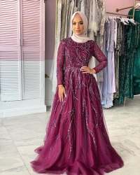 Full Embroidered Evening Western Gown