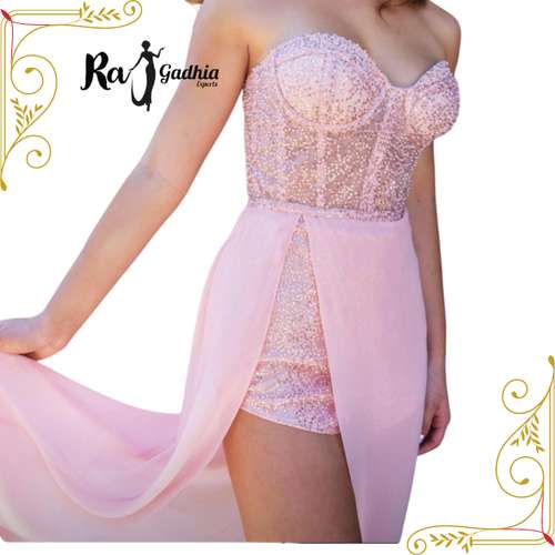 Light Pink Western Flared Dress