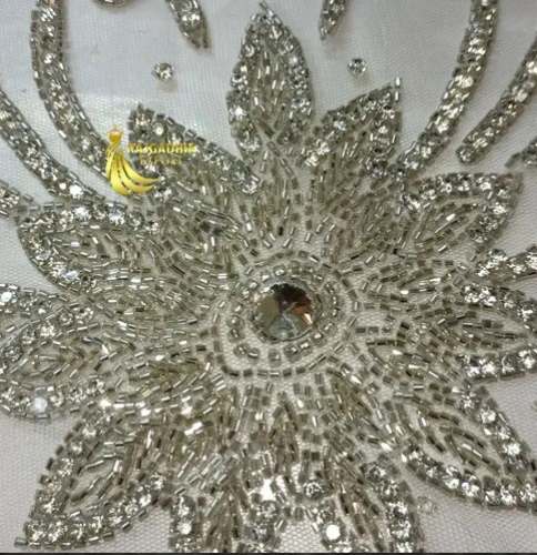 Premium Quality Hand Beaded Embroidered Fabric  by Rajgadhia handicraft