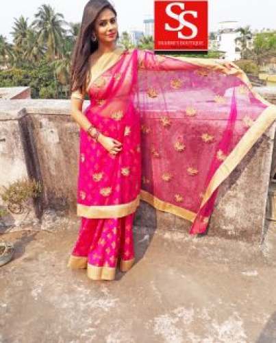 Half And Net Half Chanderi Sarees by Sharmi s Collection
