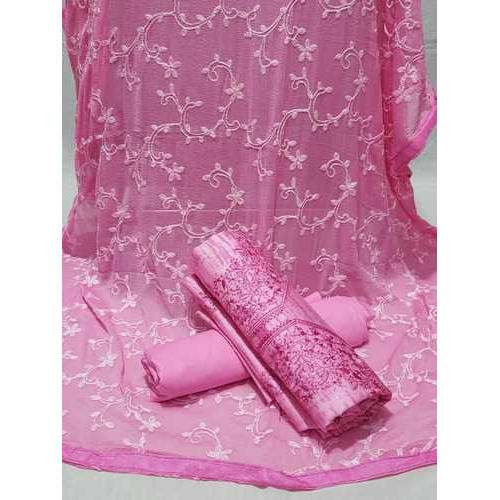Pink embroidery material 