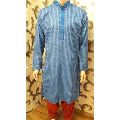 Mens Blue Strip Kurta by Aalishan Kurta