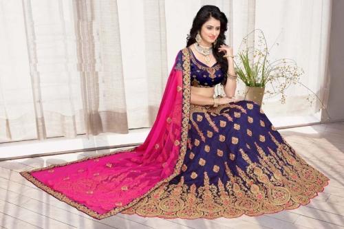 Blue Bridal Lehenga0