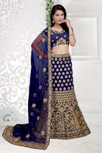 Blue Bridal Lehenga1