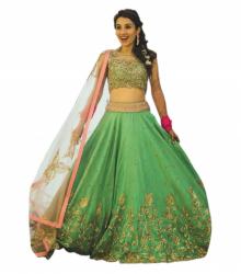 Golden Green Lehenga