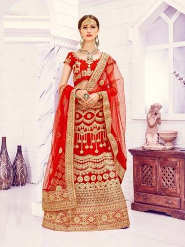 Red Bridal Lehenga0