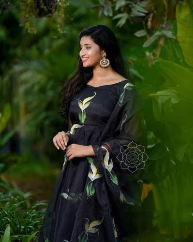 Floral print Organza Kurti Duppata Set
