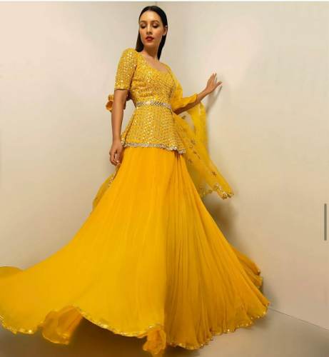  Georget lehnga with sequence border work